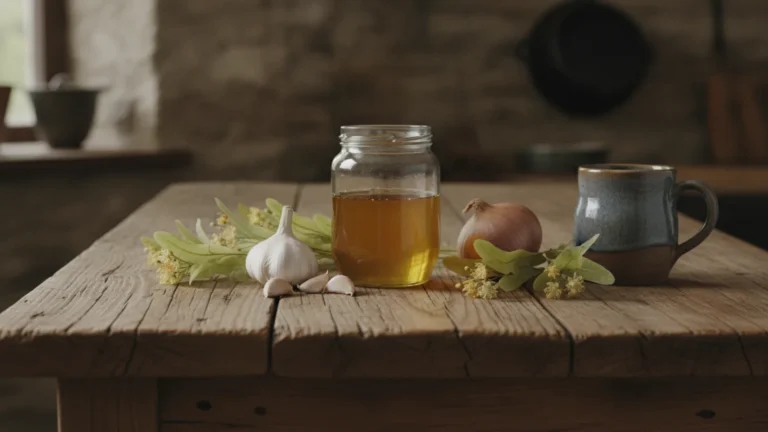 Med, česnek, cibule a sušený lipový květ