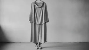 Jednobarevný outfit s vysokým pasem a lodičky